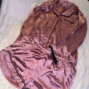 Serra Satin Pajama Set in Pink